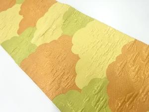 ふくれ織雲に梅・楓模様織出し袋帯